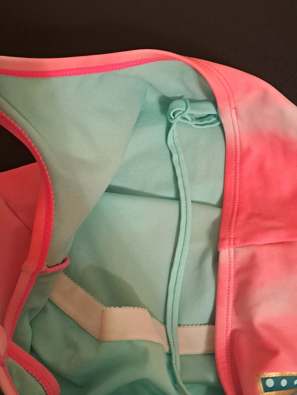 Justice Girls Pink Teal Ombre Watermelon One-Piece Swimsuit-good preloved